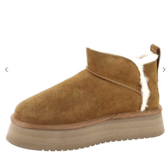 UGG Shoes - UGG Koolaburra Platform Mini Boots Size 8 UGG Ultra Mini Y2K 90s Chestnut Brown